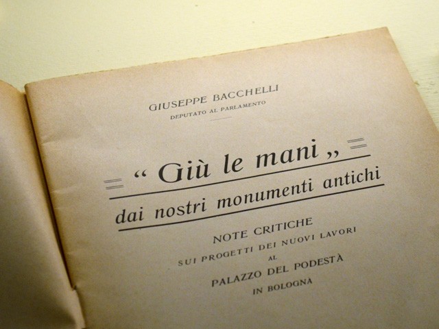 Il libello di Bacchelli contro Rubbiani