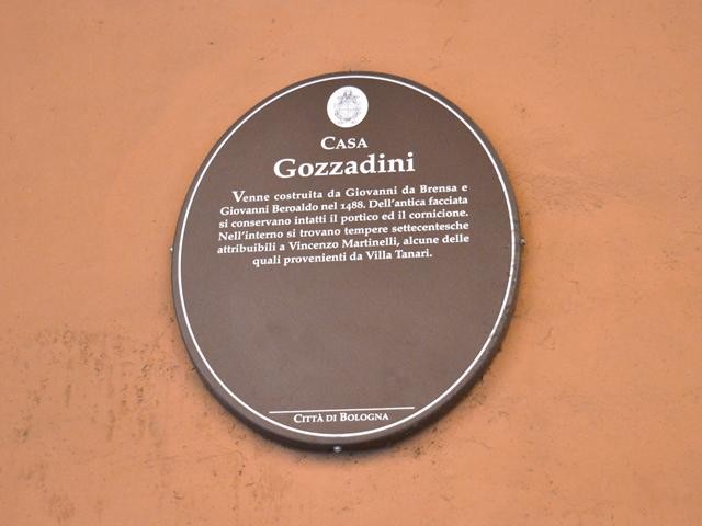 Casa Gozzadini - strada Maggiore - cartiglio