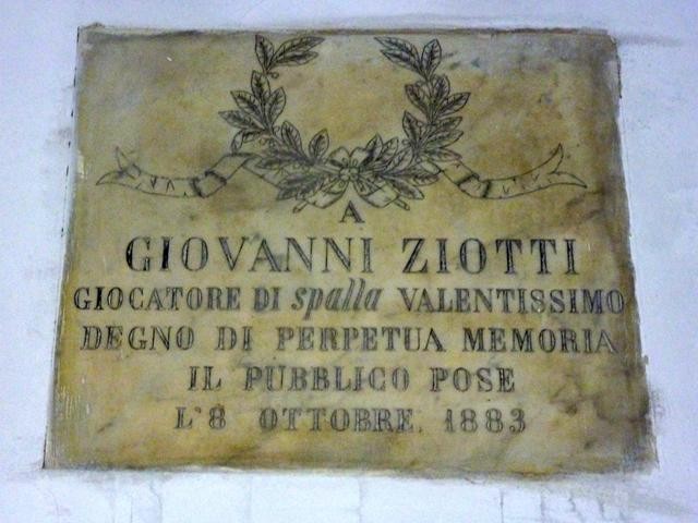 Lapide in memoria di Giovanni Ziotti 