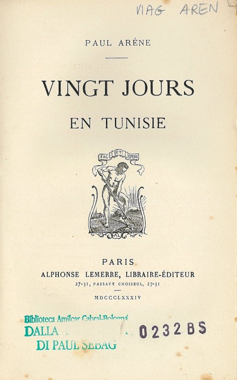 copertina di Vingt jours en Tunisie 