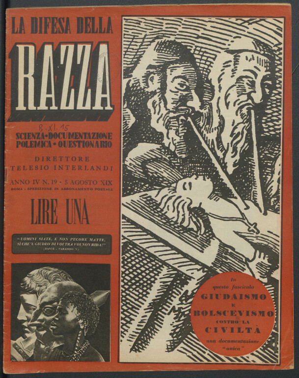 immagine di «La difesa della razza», II, n. 19, 5 agosto 1941