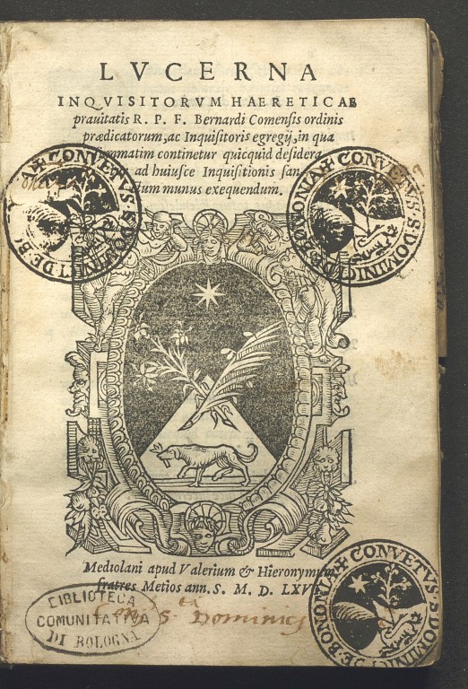 copertina di Bernardo da Como, Lucerna inquisitorum haereticae prauitatis (1566)