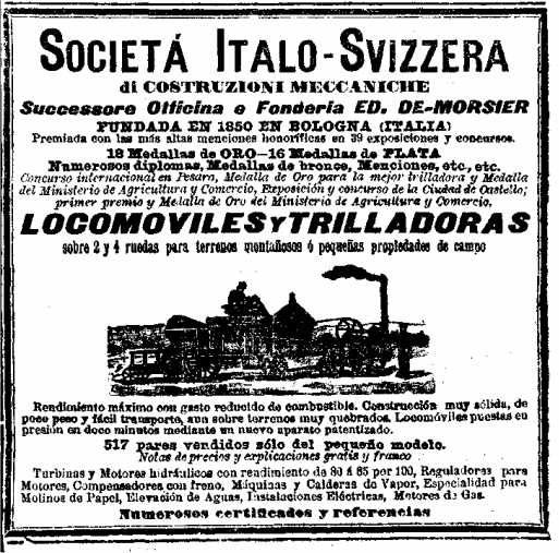 Manifesto della Societa Italo-Svizzera di costruzioni meccaniche