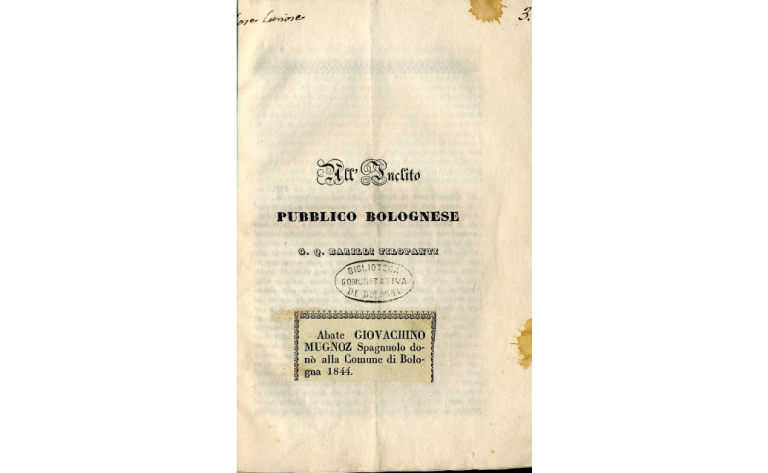 copertina di All'inclito pubblico bolognese