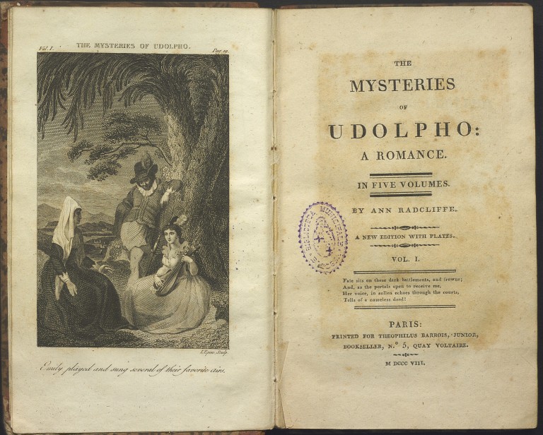 image of Ann Radcliffe, The Mysteries of Udolpho (1808)