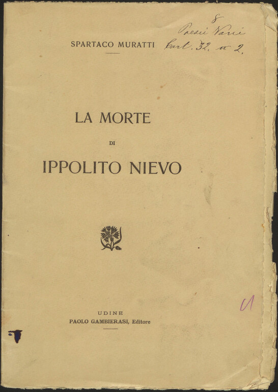 Spartaco Muratti, La morte di Ippolito Nievo (1907)