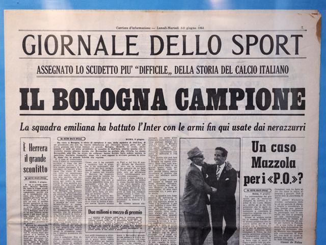 Il Bologna campione - Prima pagina del "Giornale dello Sport"
