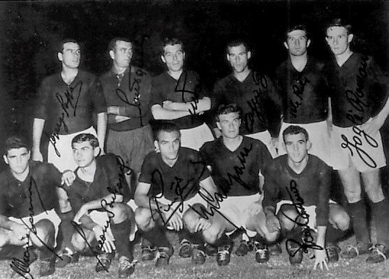 La squadra del Bologna FC vincitrice della Mitropa Cup 1961