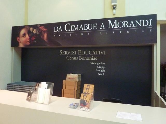 Atrio della mostra "Da Cimabue a Morandi" - Palazzo Fava (BO) - 2015