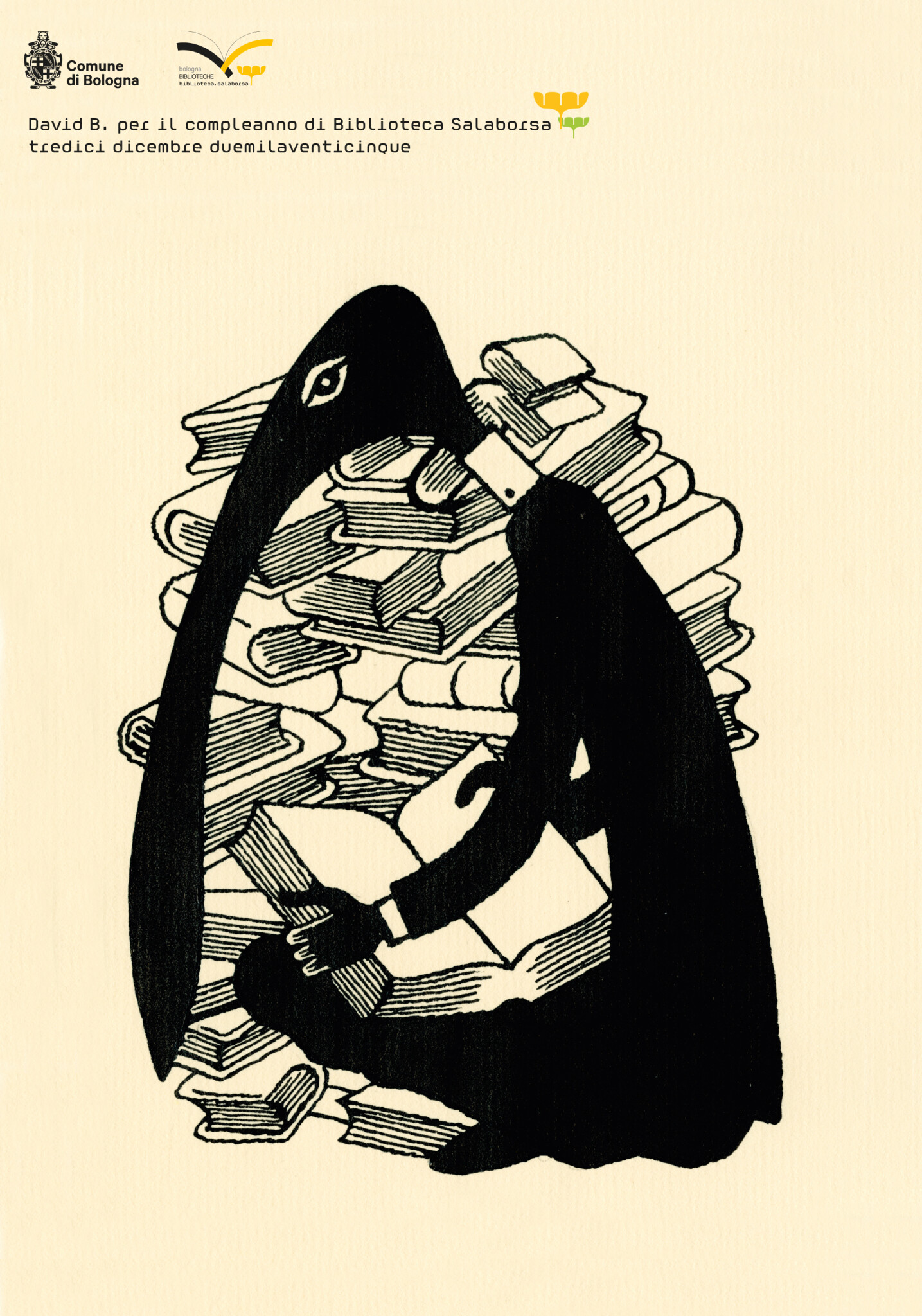 copertina di David B. per il ventiquattresimo compleanno di Salaborsa