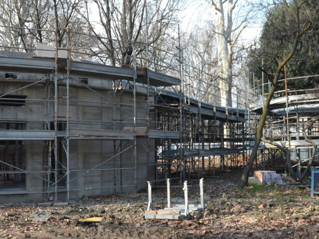Il cantiere del nuovo padiglione