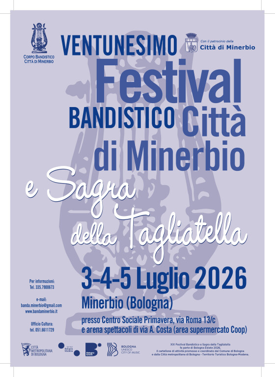 copertina di Festival Bandistico Città di Minerbio e Sagra della Tagliatella 2026