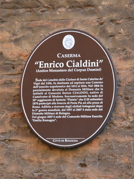 Caserma Enrico Cialdini - cartiglio