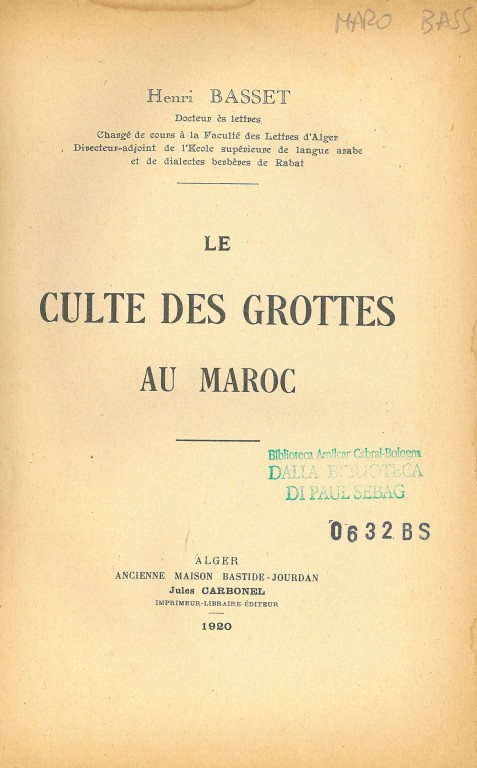 cover of Culte des grottes au Maroc