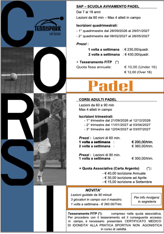 immagine di Open day Corsi di Padel