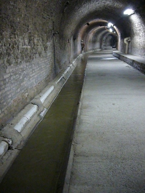 Un tratto del torrente Aposa sotterraneo