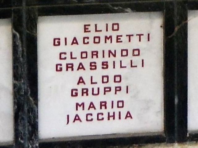 Ricordo di Mario Jacchia nel Monumento Ossario dei Partigiani - Cimitero della Certosa (BO)