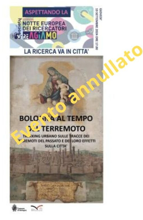 copertina di Evento annullato - BOLOGNA AL TEMPO DEL TERREMOTO