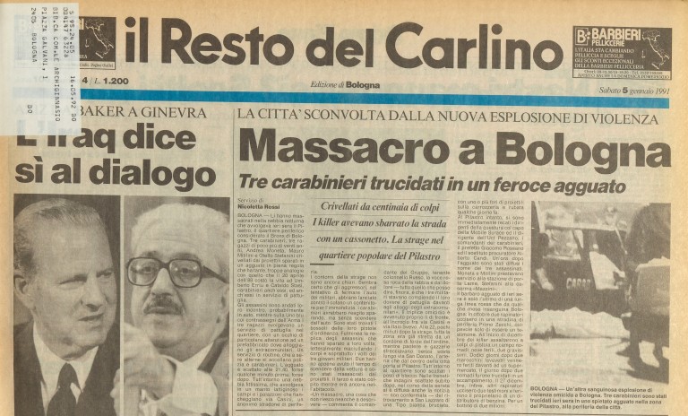 image of La strage del Pilastro - «Il Resto del Carlino», 5 gennaio 1991