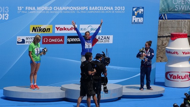 Martina Grimaldi sul podio dei Campionati mondiali di Barcellona 2013