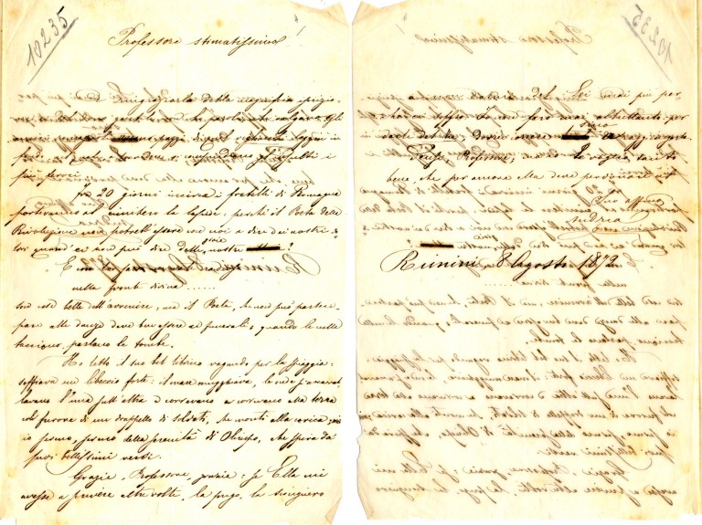 immagine di Lettera di Andrea Costa a Giosue Carducci, Rimini, 8 agosto 1872