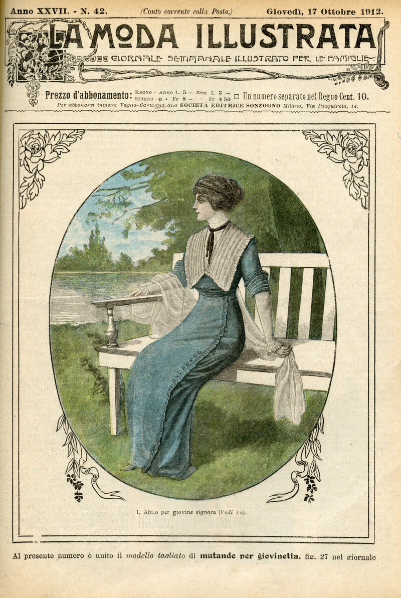 copertina di LA MODA ILLUSTRATA. Giornale settimanale illustrato per le famiglie