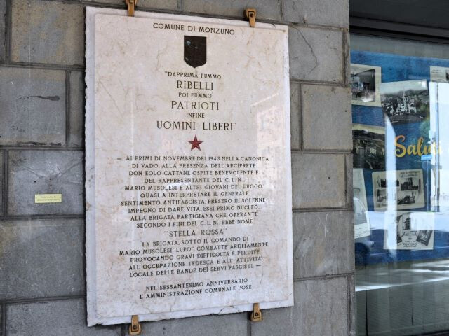 Lapide a ricordo della Brigata Stella Rossa