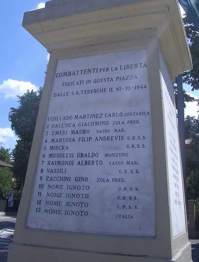 I nomi dei partigiani fucilati il 10 ottobre 1944