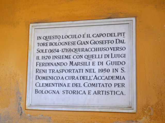 Loculo con il capo del pittore Gian Gioseffo Dal Sole