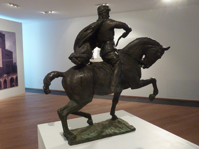 Bozzetto in bronzo della Statua di Mussolini a cavallo del Littoriale (BO) - G. Graziosi - Fonte: Mostra Giulio Ulisse Arata - Bologna 2012