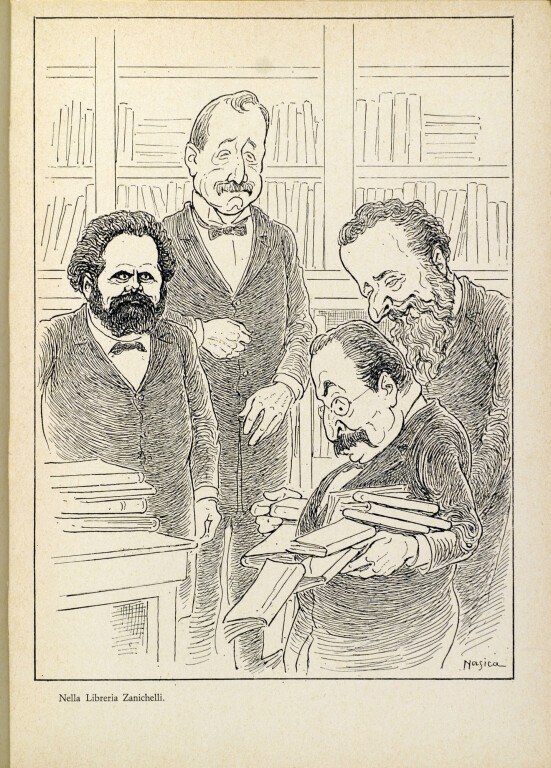 image of Giosue Carducci in compagnia di alcuni componenti del cenacolo zanichelliano