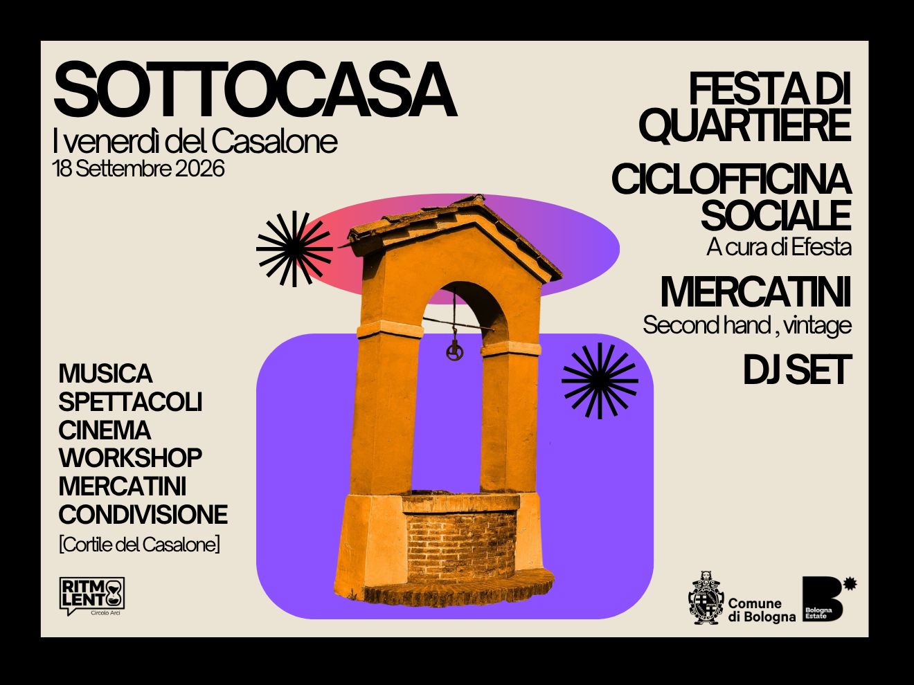 SOTTOCASA – i venerdì del Casalone | Evento del  18 Settembre