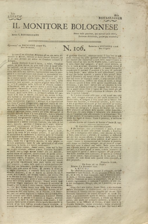 immagine di «Il Monitore bolognese», 4 novembre 1797