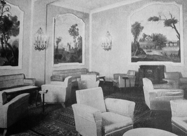 La sala di lettura del Grand Hotel Majestic nel 1948 