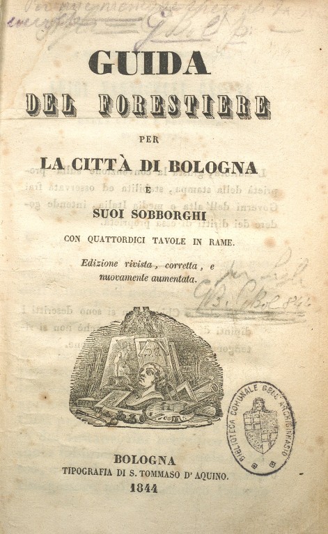 copertina di Guida del forestiere per la città di Bologna e suoi sobborghi