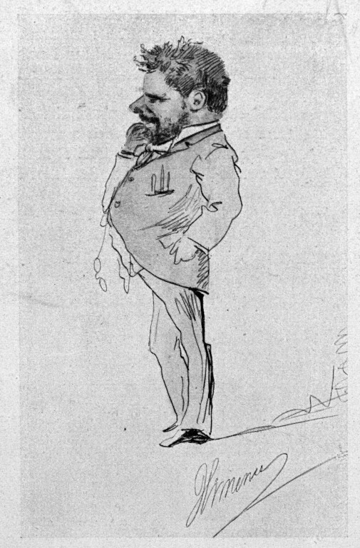 image of Ritratto giovanile di Giosue Carducci a figura intera visto di profilo
