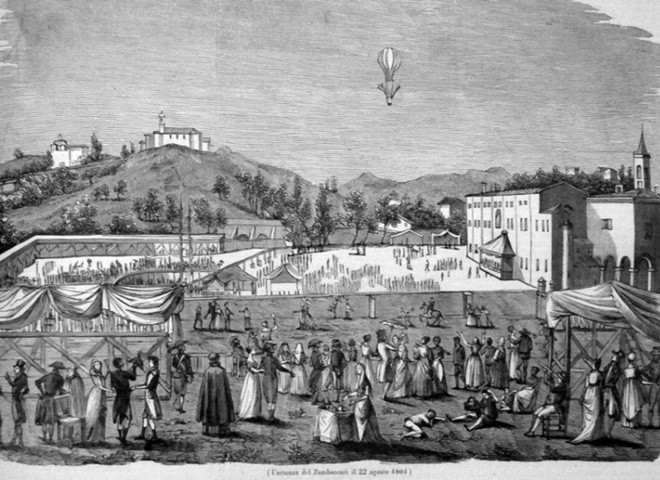 Partenza di Zambeccari il 22 agosto 1804 