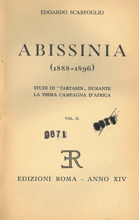 copertina di Abissinia (1888-1896): studi di "Tartarin" durante la prima campagna d'Africa 