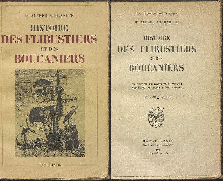 copertina di Alfred Sternbeck, Histoire des flibustiers et des boucaniers (1931)