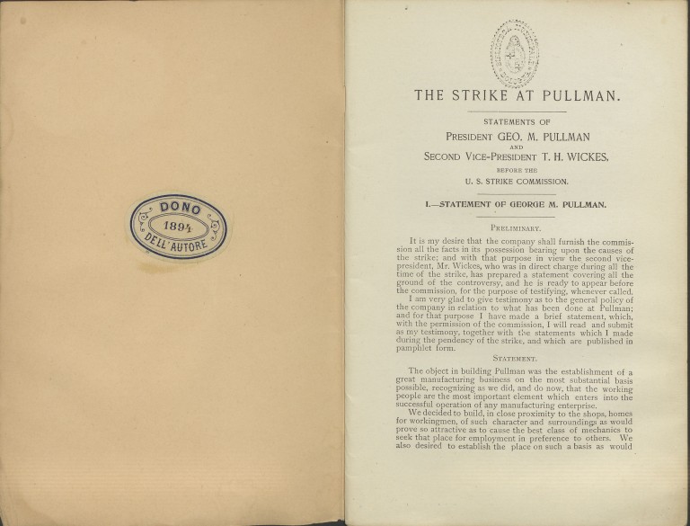 George M. Pullman - Thomas H. Wickes, The Strike at Pullman (dopo il 1894)