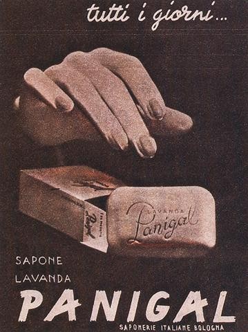 Pubblicità della saponetta Panigal alla lavanda negli anni Cinquanta