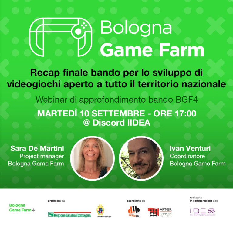 copertina di Bologna Game Farm | Webinar di approfondimento del bando BGF4