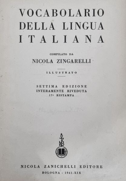 Vocabolario della lingua italiana