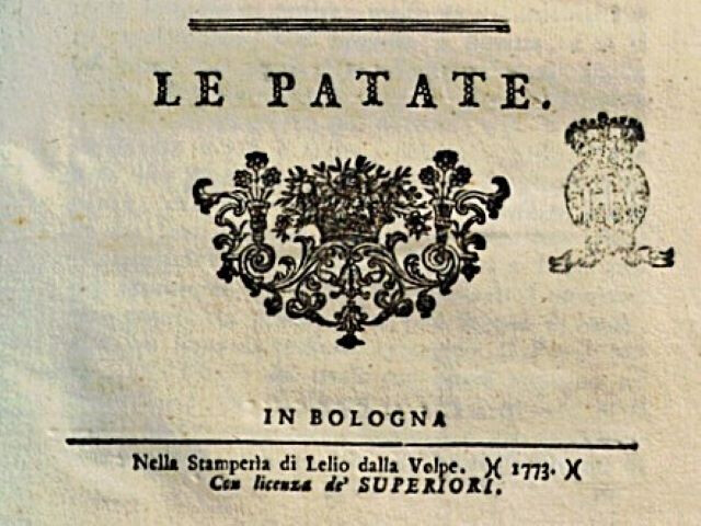 Frontespizio del libro "Le patate"