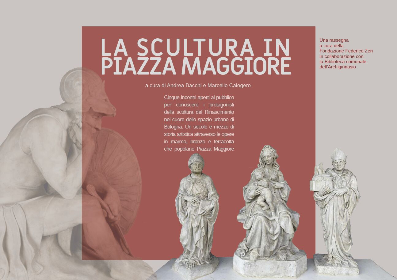copertina di La scultura in Piazza Maggiore