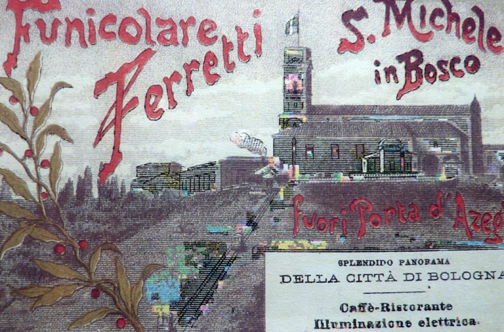 Pubblicità della funicolare Ferretti per San Michele in Bosco