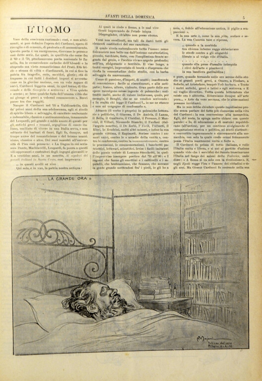 image of Giosuè Carducci sul catafalco