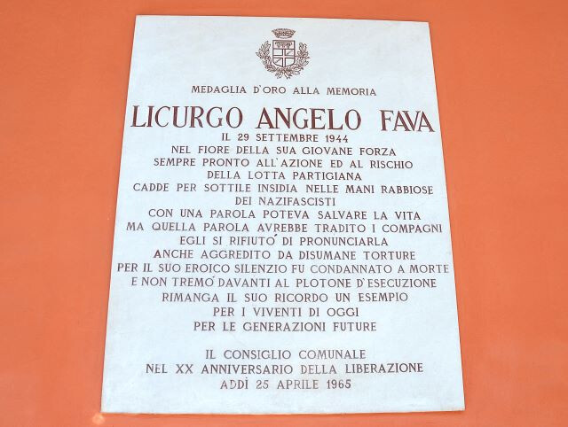 Lapide per Licurgo Angelo Fava
