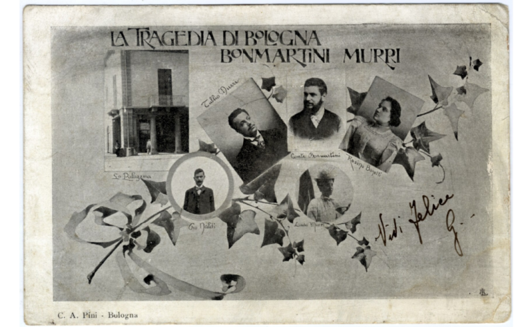 image of La tragedia di Bologna Bonmartini Murri (cartolina postale, 1902)