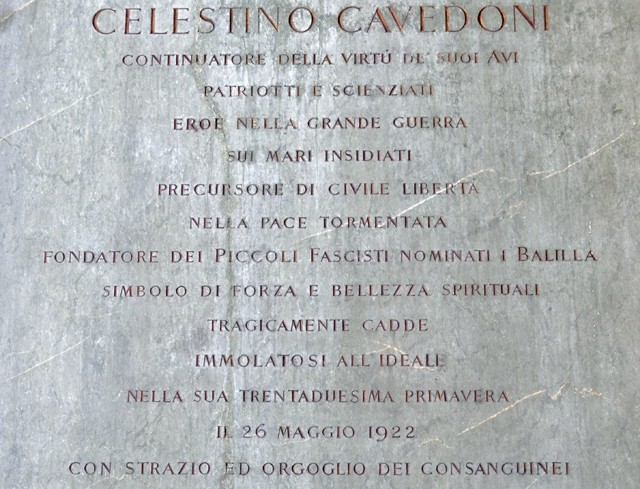 Cenotafio dello squadrista Celestino Cavedoni 
